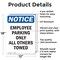 Signmission Employee Parking Only All Others Towed OSHA Notice Sign, Aluminum, 12in W x 18in L, 2PK OS-2PACK-NS-A-1218-V-11957 - alternate 5